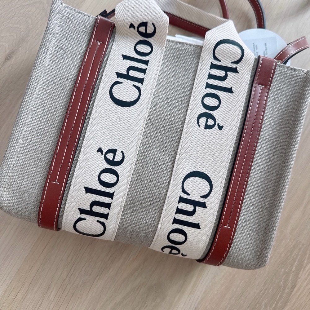 NWT CHLOE SMALL WOODY TOTE BAG WITH STRAP - Picture 4 of 13